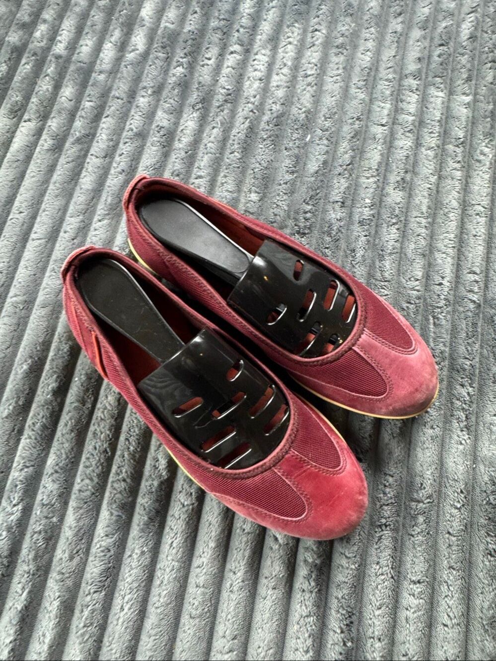 Ecco Womens Leather Wine Slip On Shoes Size 39 US 7